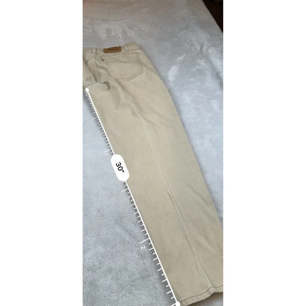 Vintage Levis 550 Orange Tab Relaxed Fit Tapered Leg‎ Jeans Tan Beige 36x30 USA